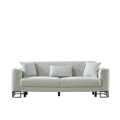 Elegance 3-Seater Fabric Sofa - Grey - With 2-Year Warranty